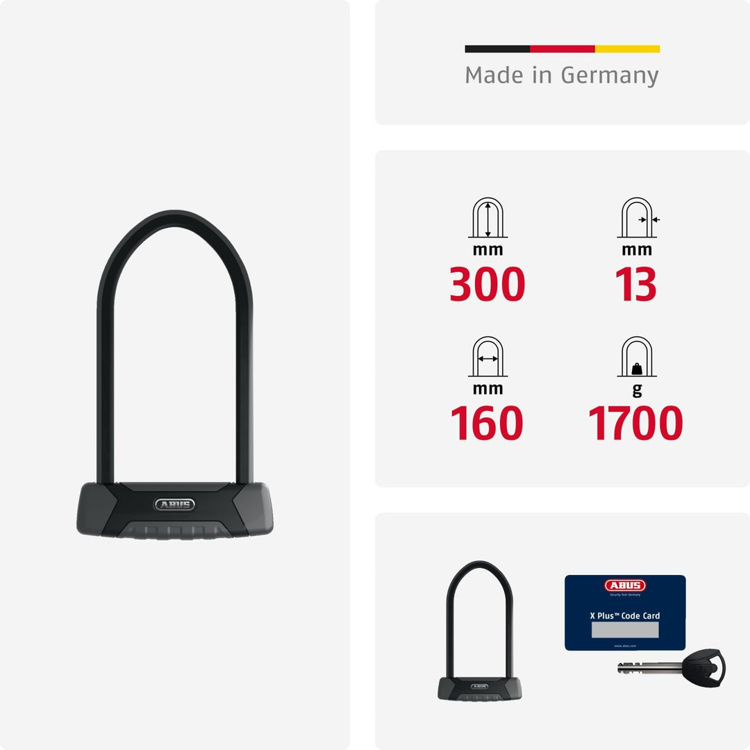 ABUS Bügelschloss Granit XPlus 540 - Fahrradschloss mit XPlus Zylinder - ABUS-Sicherheitslevel 15 -