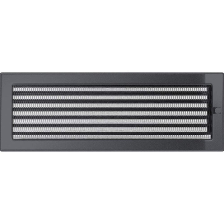 KRATKI Lüftungsgitter Kamingitter 17cm x 49cm graphit mit Jalousien 17 x 49 cm Graphit, 17 x 49 cm G