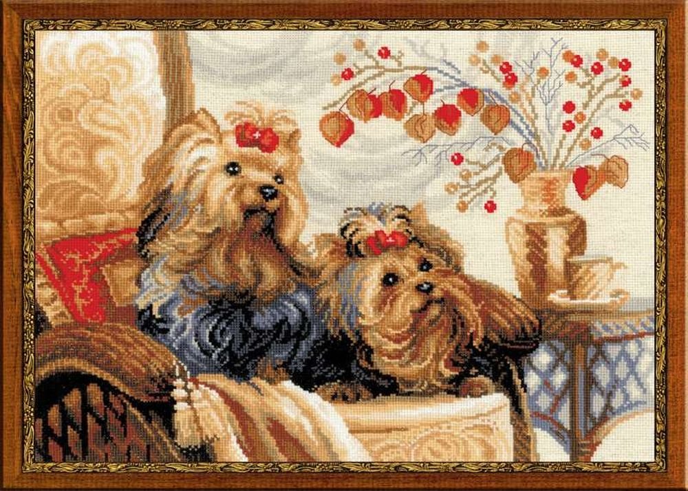 Riolis Kreuzstich-Set Haustiere, Baumwolle, Mehrfarbig, 40 x 30 x 0.1 cm