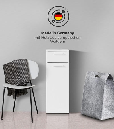 mokebo® Bad-Beistellschrank schmal 'Der Matrose', Badschrank weiss, Badezimmerschrank, Nischenschran