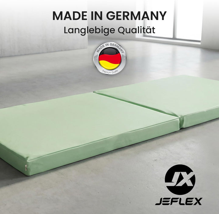 Jeflex – Klappbare Weichbodenmatte &amp; Turnmatte 1 Mal klappbar - 200 x 70 x 8 cm - MADE IN GERMANY/Gy