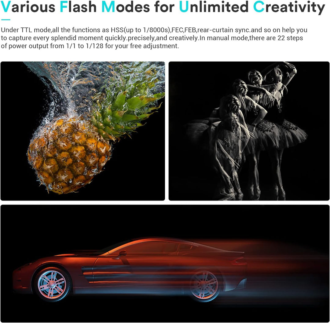 Godox TT685II-S TT685II Flash for Sony Blitzgerät, 1/8000s HSS GN60 2.4G Wireless X System, TCM Inst