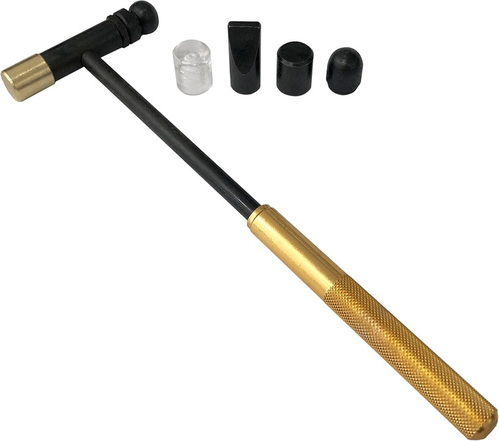 Jewellers Tools 6,3 cm Stahl/Gummi Block & 6 Hammer Set Präzisionshammer austauschbare Köpfe (495)