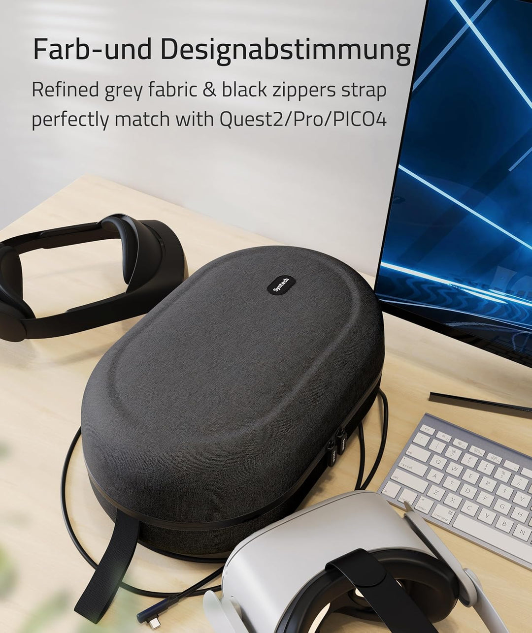 Syntech Gross Tragetasche Kompatibel mit Oculus/Meta Quest 3, Quest 2/Pro Zubehör PICO4 VR Headset m