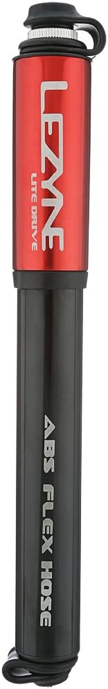 Lezyne 47128059893VAR - Mini pumpenpumpe Aluminium LITE Drive CNC 160PSI 11 BAR 180MM rot, rot