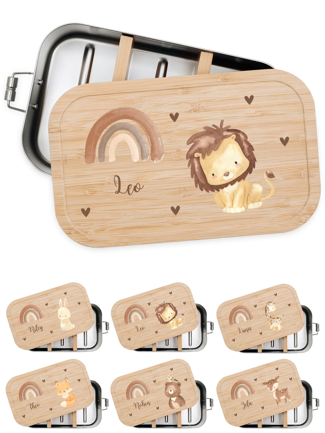 Personalisierte Brotdose für Kinder mit Spezial-Druck - Robuste Edelstahl Brotdose - Personalisierte