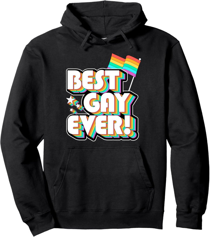 Best Gay Ever Funny Gay Pride Parade Retro Vintage Style Pullover Hoodie