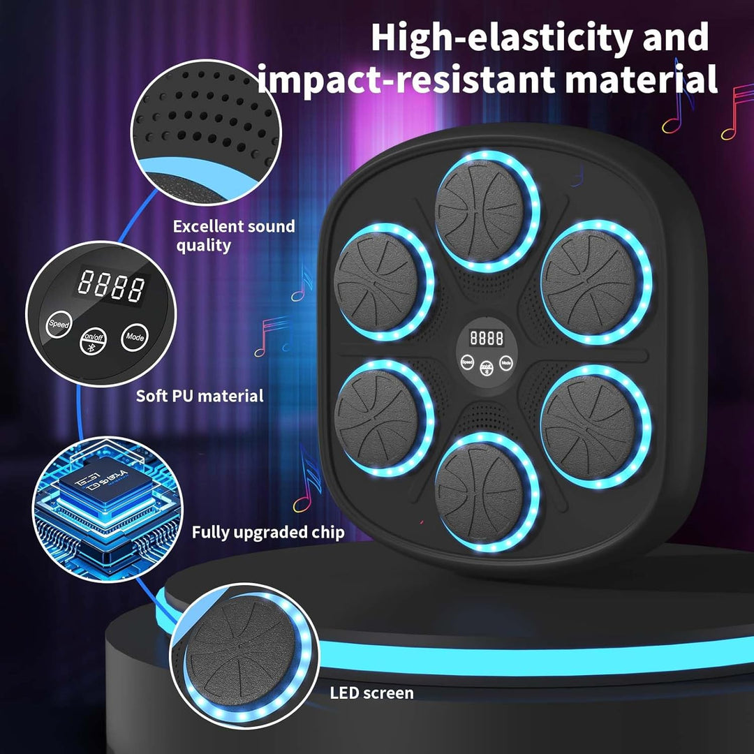 RevFit Music Boxing Machine mit LED-Lichtern, Bluetooth, 9 Geschwindigkeitsmodi & Zählmodus, Elektro