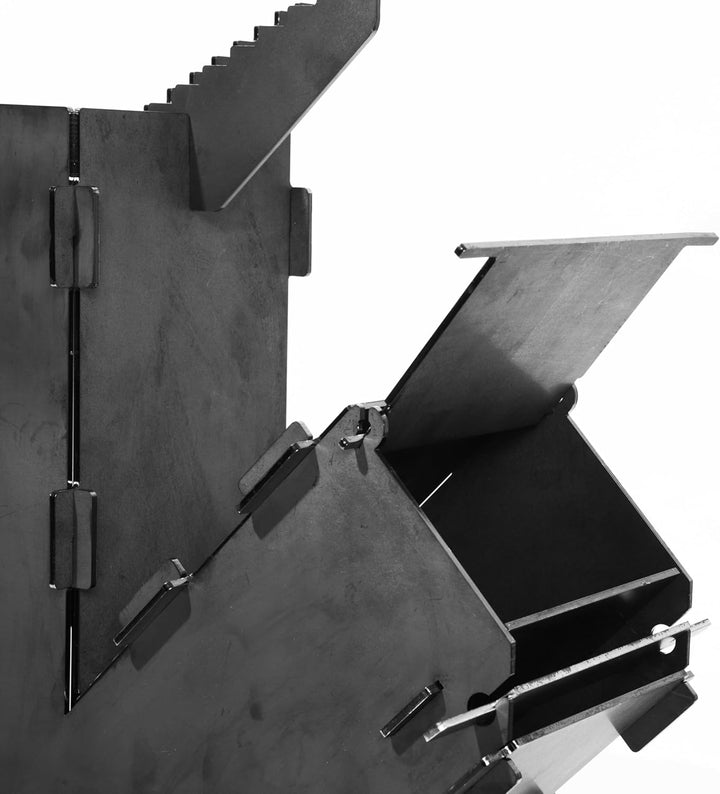 Czaja Raketenofen Rocket Stove Stecksystem aus massivem 3 mm dickem Stahl Feuerschale BBQ Rakete Hol