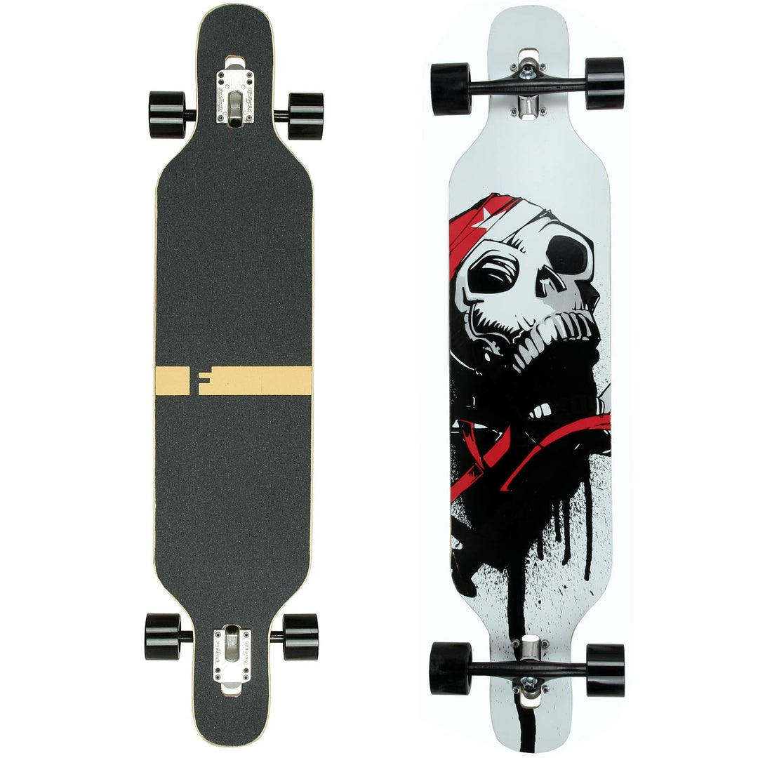 FunTomia Longboard mit 3 Flex Stufen Drop Through Cruiser Komplettboard Mach1 Speed Kugellager T-Too