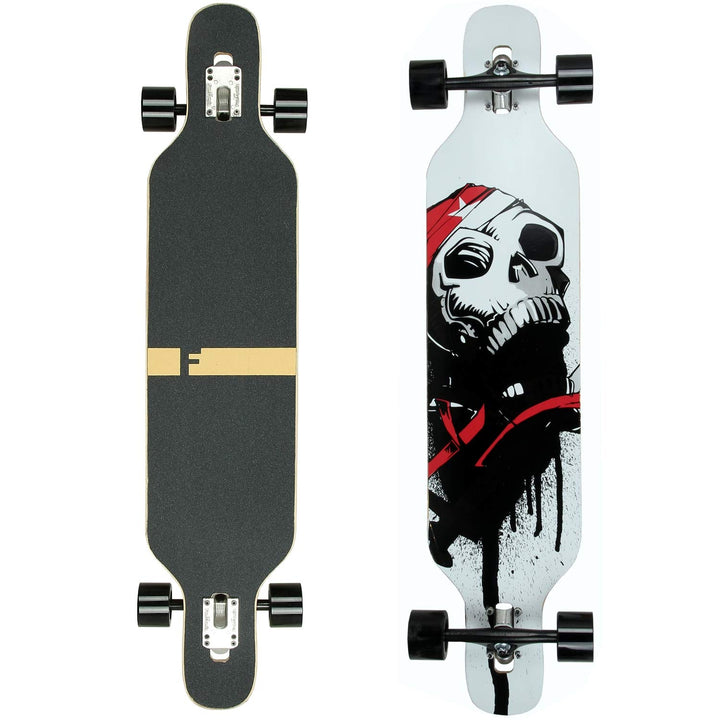 FunTomia Longboard mit 3 Flex Stufen Drop Through Cruiser Komplettboard Mach1 Speed Kugellager T-Too