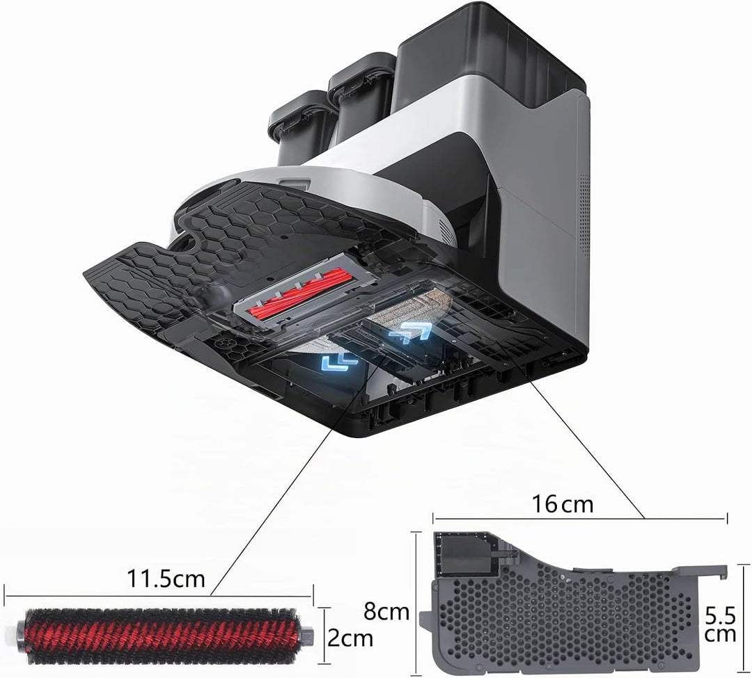Geoviizon Wartungsbürste &amp; Wasserfilter Assembly Zubehör Kompatibel mit Roborock S7 Max Ultra Vollst