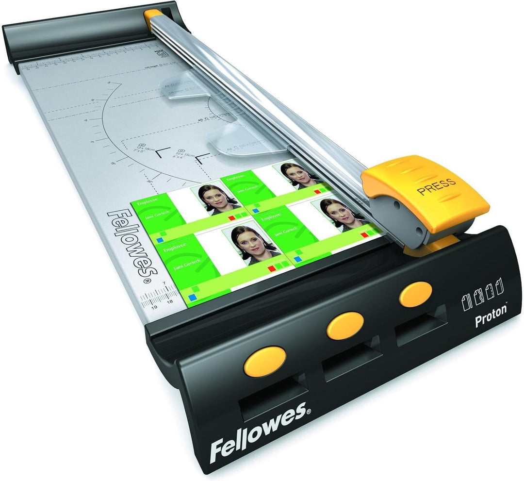 Fellowes Heimbüro Rollenschneidemaschine Proton A3 schwarz/metallic 10 Blätter 420mm grau, 10 Blätte