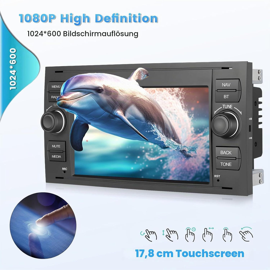 [2G+64G] Hikity Autoradio Navi Für Ford Transit Fiesta Focus Galaxy Mondeo C-Max Android Wireless Ca