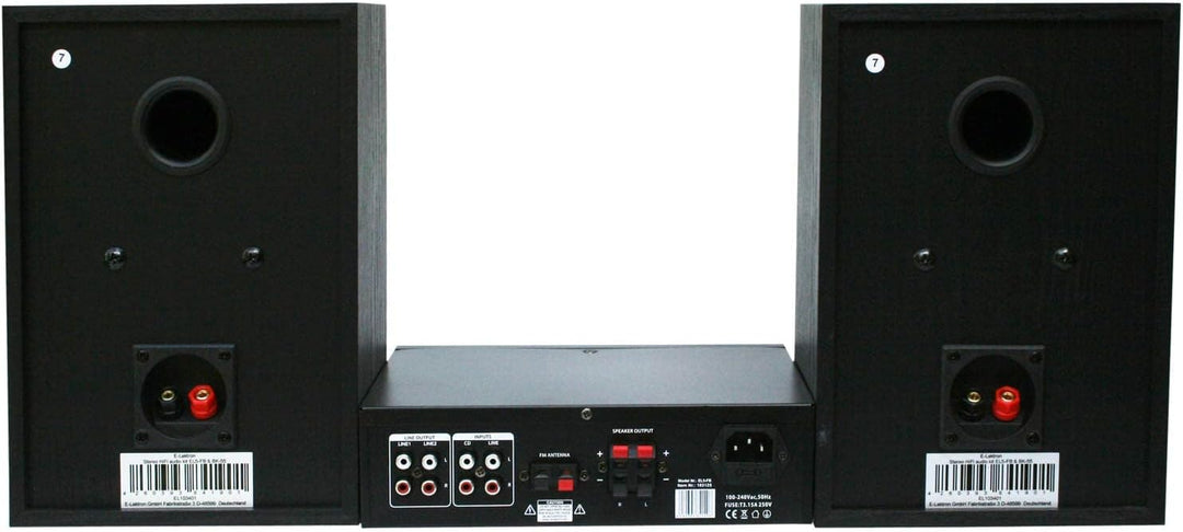 E-Lektron EL5-Set HiFi Stereo-Anlage Verstärker/Receiver & Regal-Lautsprecher USB/SD/FM/BT/AUX