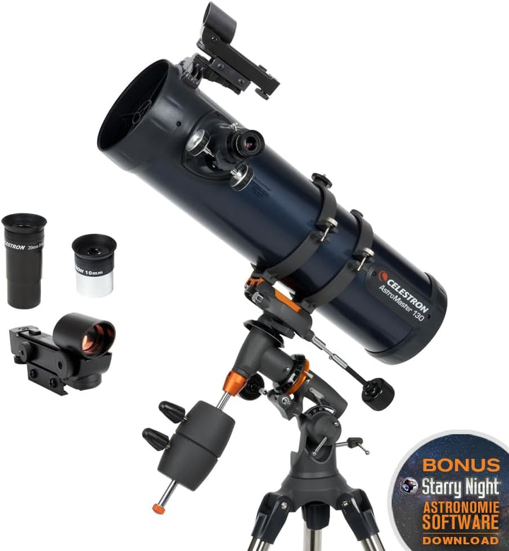 Celestron 31045 AstroMaster 130EQ Newtonsches Spiegelteleskop, Dunkelblau AstroMaster 130EQ Reflekto