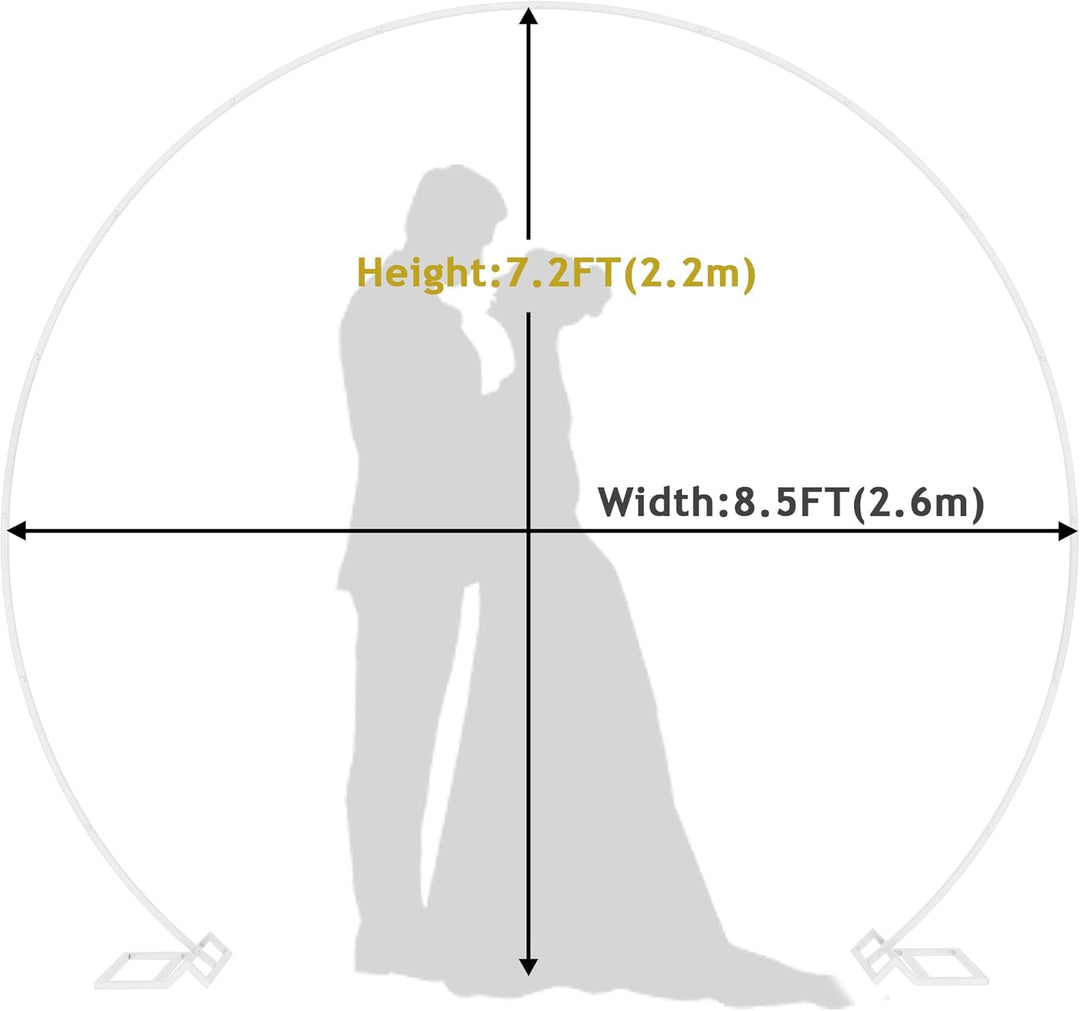 Wokceer Hochzeit Bogen Hintergrund Stand, 2,6 M Runde Hintergrund Stand Kreis Ballon Bogen Rahmen St