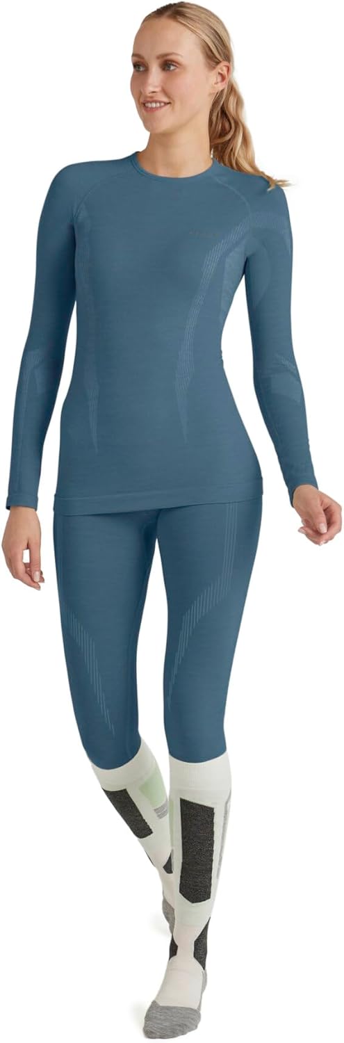 FALKE Wool-Tech Round Neck Funktionsshirt Langarmshirt für warme und kalte Temperaturen atmungsaktiv