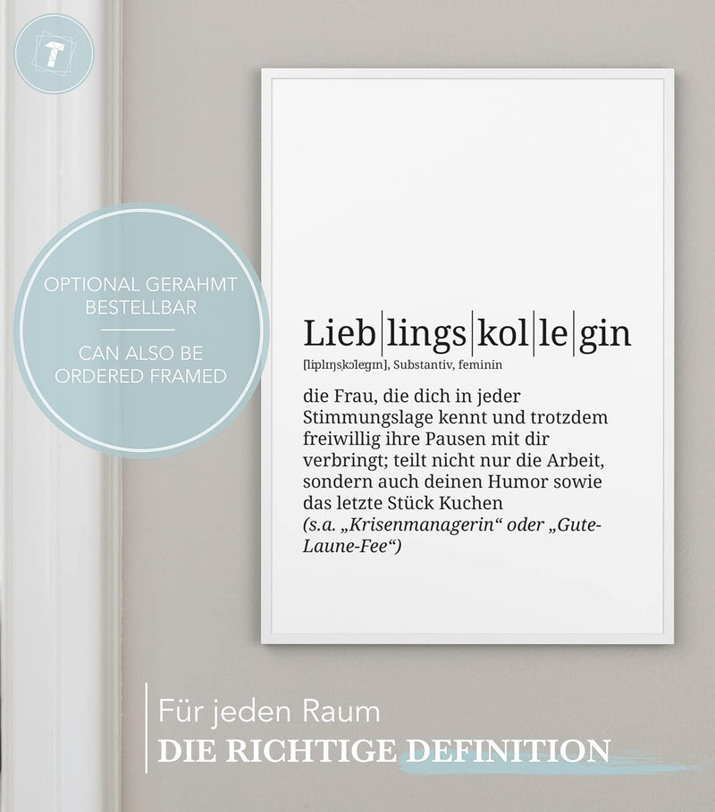 Papierschmiede® Definition: Lieblingskollegin, DIN A1 (59x84 cm), XXL Poster für Wohnzimmer, Schlafz