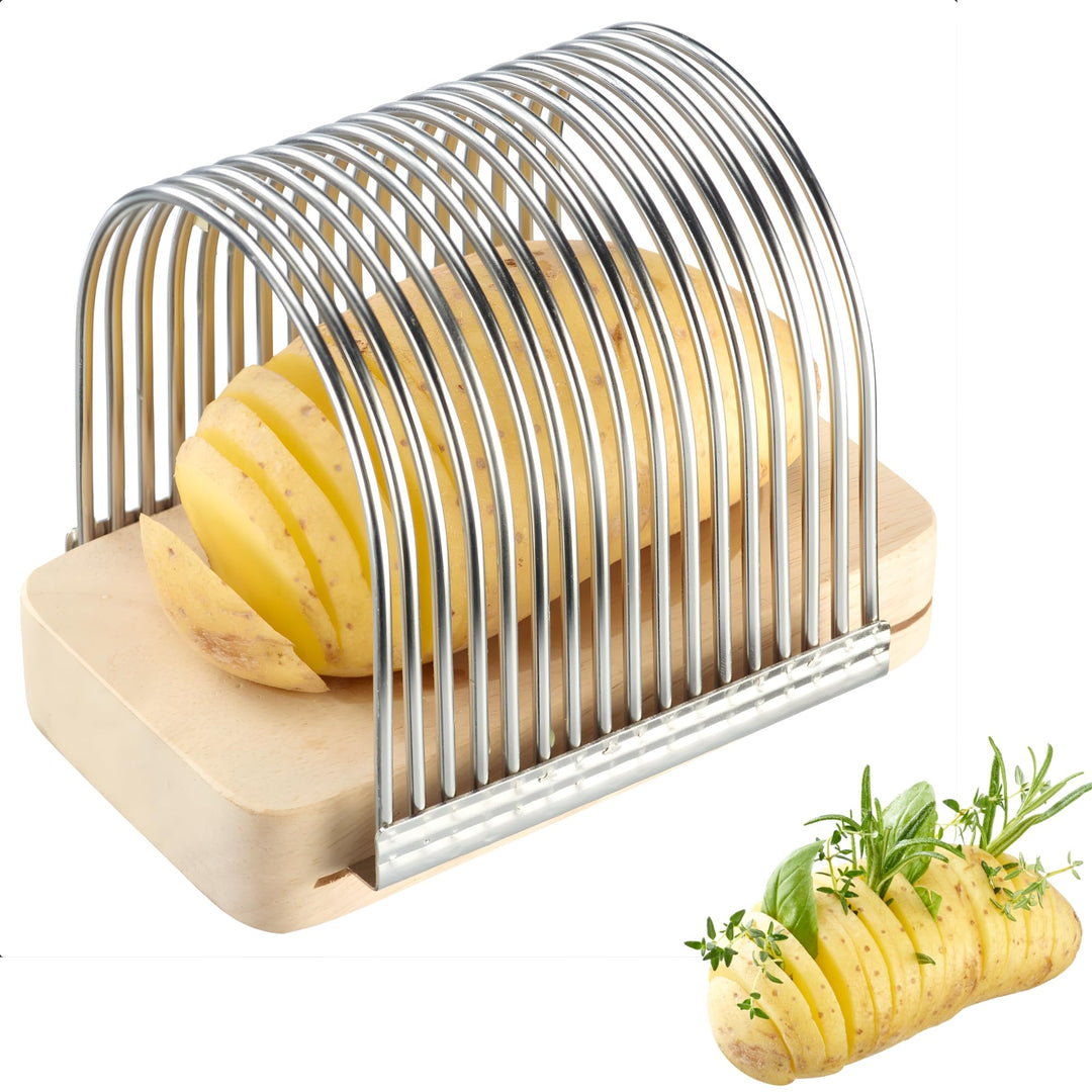 Westmark Fächerkartoffelschneider – Ideal zum schneiden gleichmässiger Fächerkartoffeln (Hasselback)