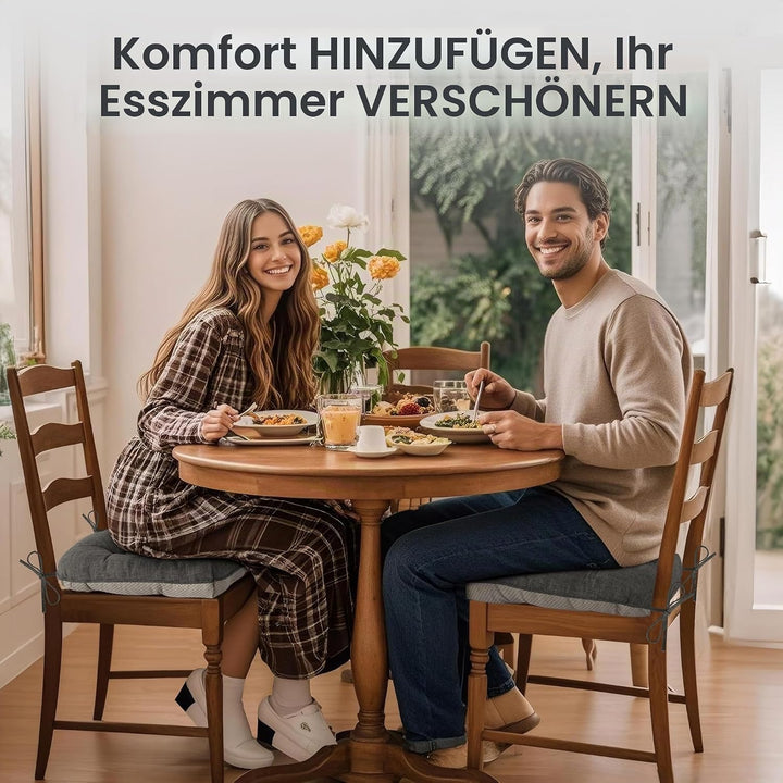 AddGrace 6er Set Sitzkissen 40 x 40 x 10cm Dunkelgrau | Weiche Stuhlkissen mit Hochwertiger Polsteru
