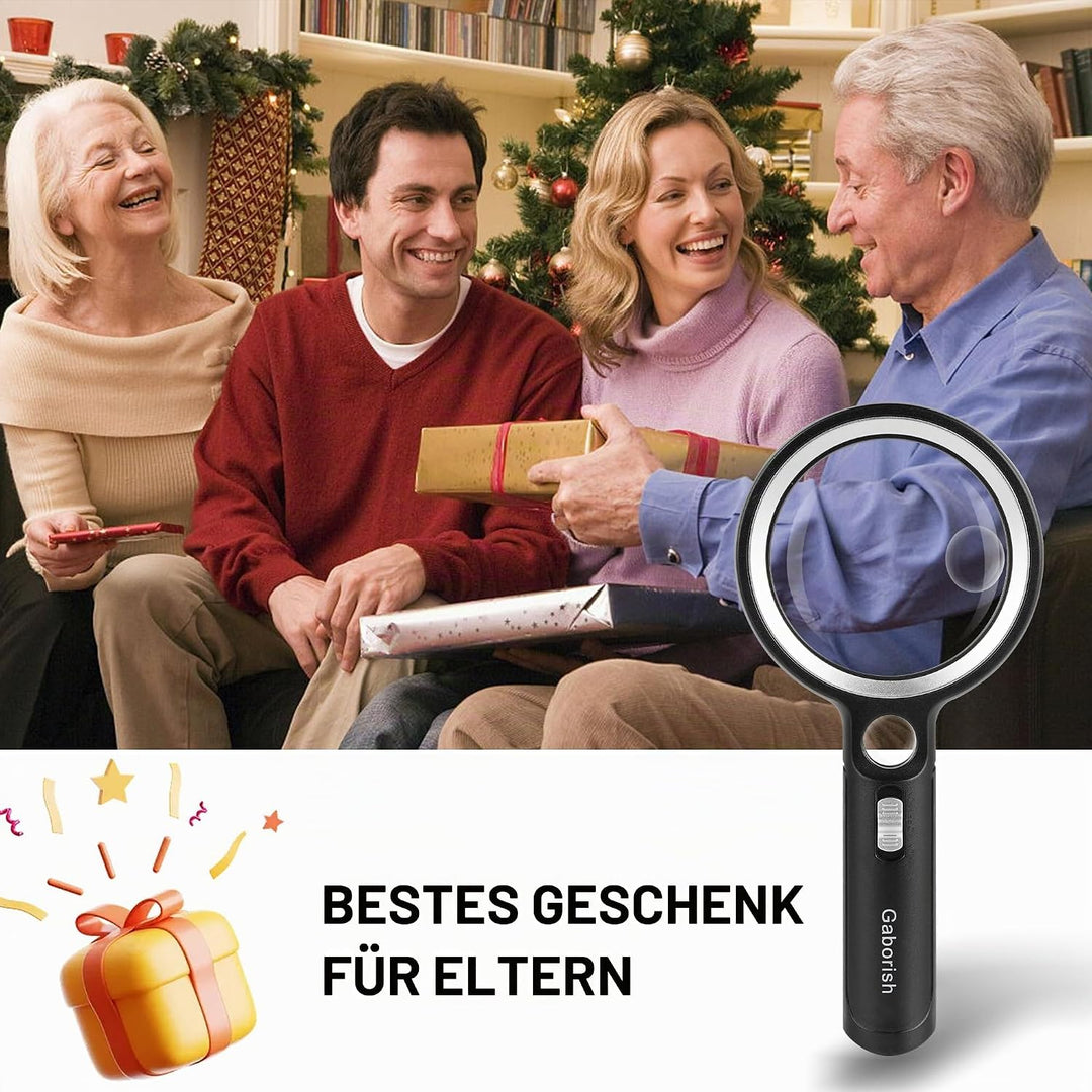 Lupe mit Licht, 10X 20X 45X Handlupe mit Licht, Magnifying Glass mit 30 LED und 1 UV, Vergrösserungs
