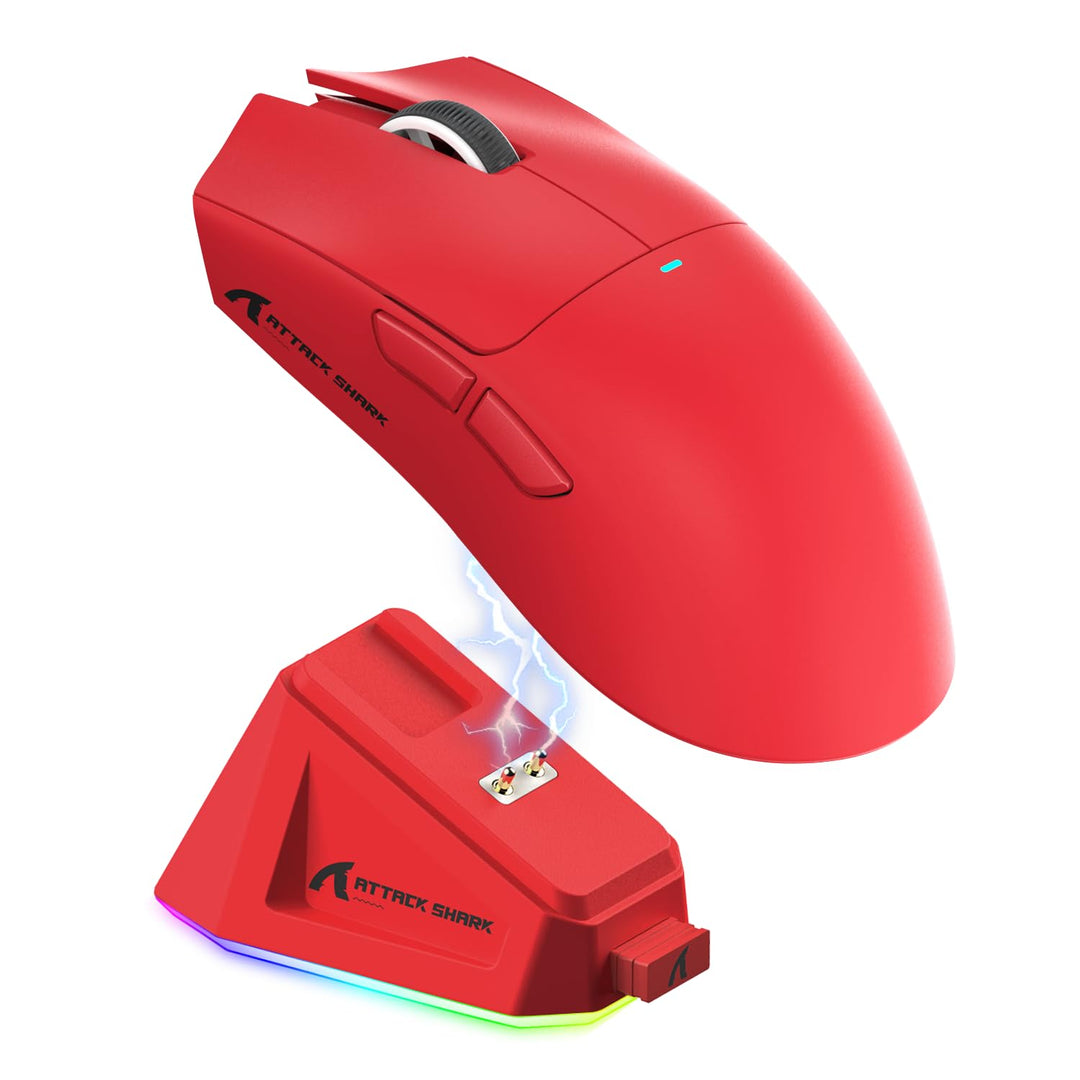 ATTACK SHARK X11 Gaming Mouse mit Magnetic Charging Dock, PixArt PAW3311 Gaming Sensor, BT/2.4G Wire