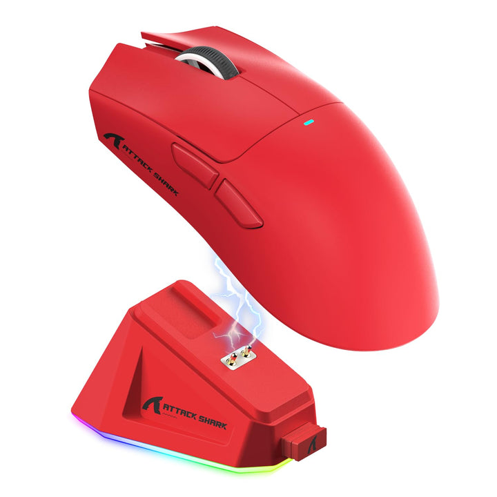 ATTACK SHARK X11 Gaming Mouse mit Magnetic Charging Dock, PixArt PAW3311 Gaming Sensor, BT/2.4G Wire