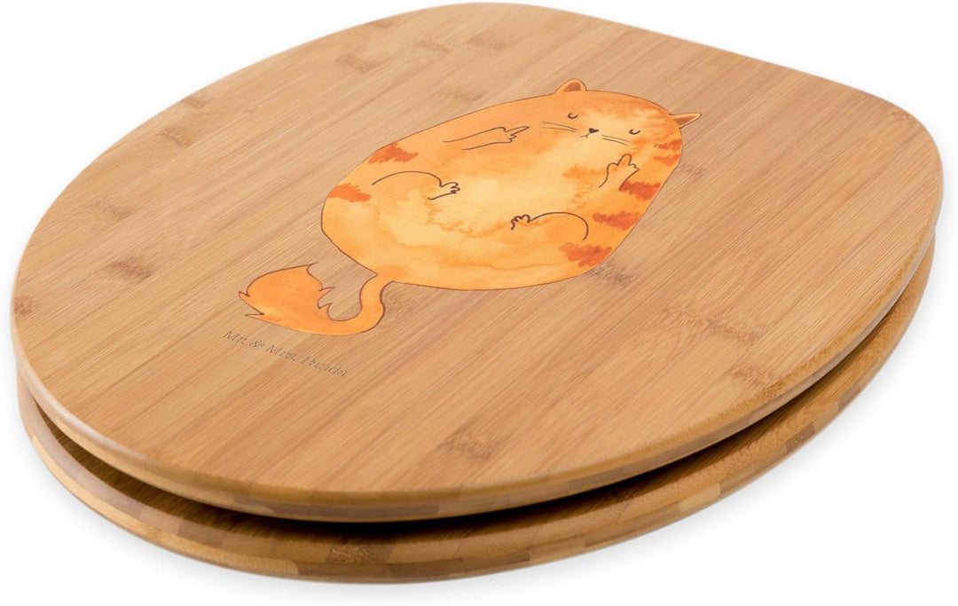 Mr. & Mrs. Panda Motiv WC Sitz Katze Frühaufsteher - Geschenk, Toilette, WC-Sitz, Tiger, Klobrille,