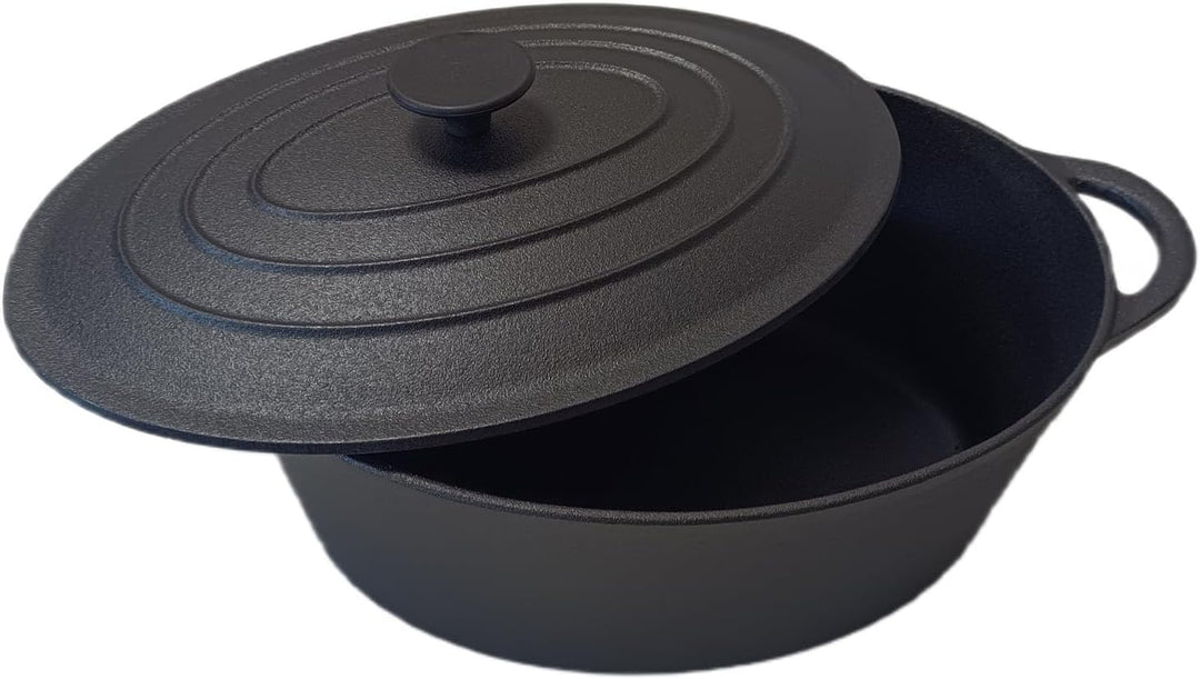 KRAFT&amp;DELE KD4246 Gusseisen Bräter 6,4 L 33 cm Schmortopf Dutch Oven mit Deckel für Induktion, Backo