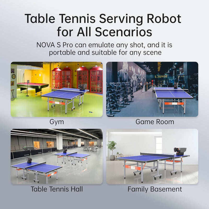 PONGBOT Tischtennisroboter mit Fernbedienung App-gesteuerte automatische Ping Pong Ballmaschine, 44