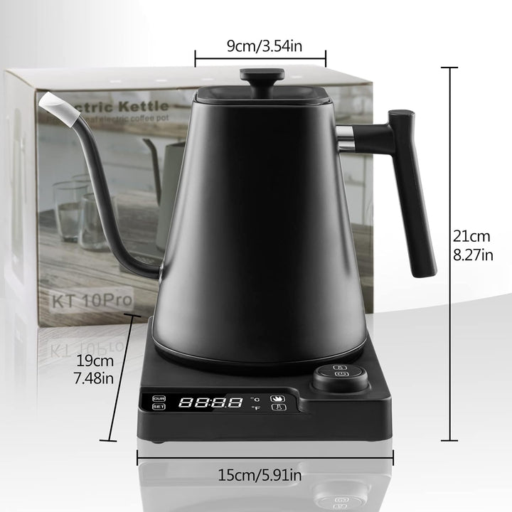 Fityou elektrischer Wasserkocher Schwanenhals,Temperaturregelung, 1200W,1L hohe Kapazität, Schnell k