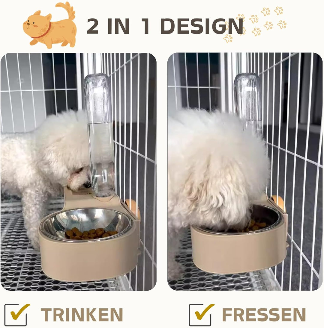 Automatischer Futter Wasserspender für Haustiere, Automatischer Futternapf zum Aufhängen für Käfige