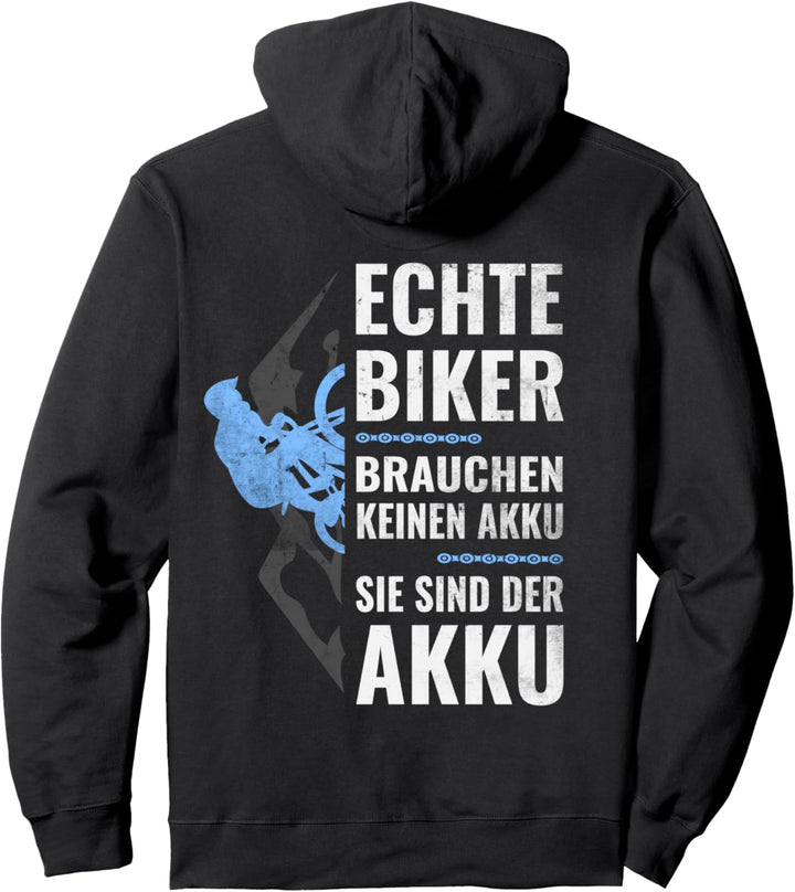 Echte Biker brauchen keinen Akku - Fahrrad Anti ebike Pullover Hoodie