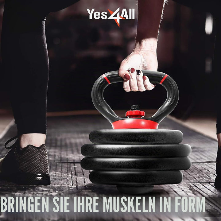 Yes4All Verstellbarer Kugelhantel-Griff/Kraft-Kugelhantel für Heim-Fitnessstudio, Krafttraining und