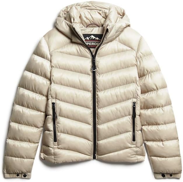 Superdry Damen Kapuzenjacke mit Fuji-polsterung Jacke 36 Pelican Beige, 36 Pelican Beige