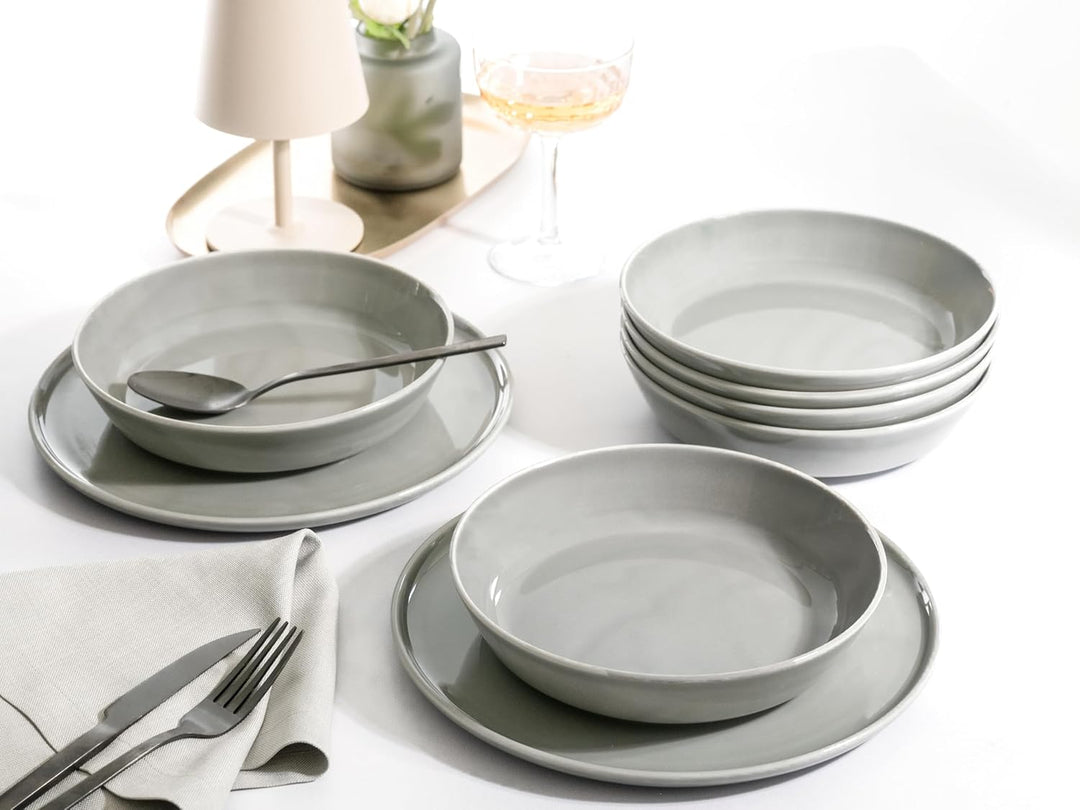 CreaTable, 16735, Serie Chef Collection GRAU, Geschirrset, Tafelservice 12 teilig Tafelservice 12-tl