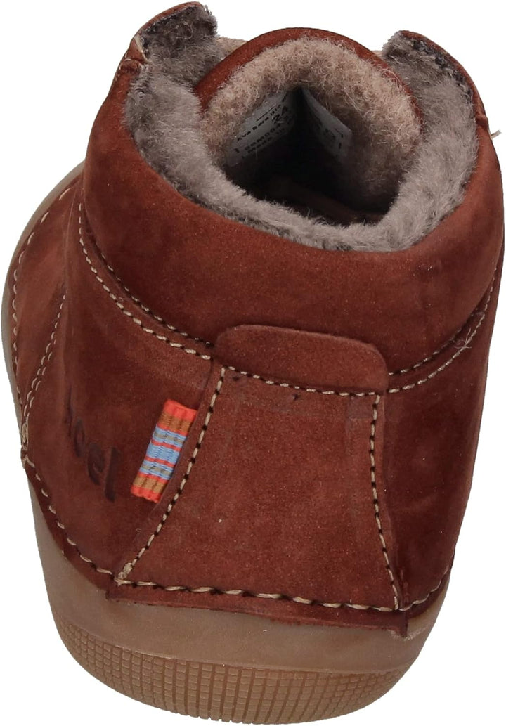 KOEL Barefoot Lauflernschuhe - AVA Bio Nubuk Lambswool Blue 19 EU Chocolate, 19 EU Chocolate