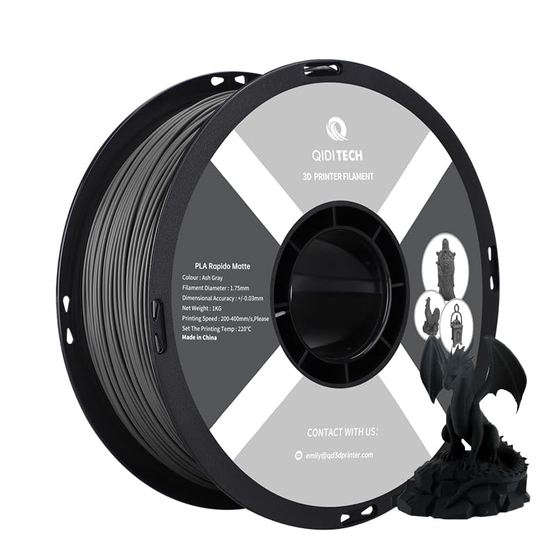 QIDI TECH Matte PLA Rapido Filament 1.75mm, PLA Matte 3D Drucker Filament 1kg Spule (2.2lbs), Geeign