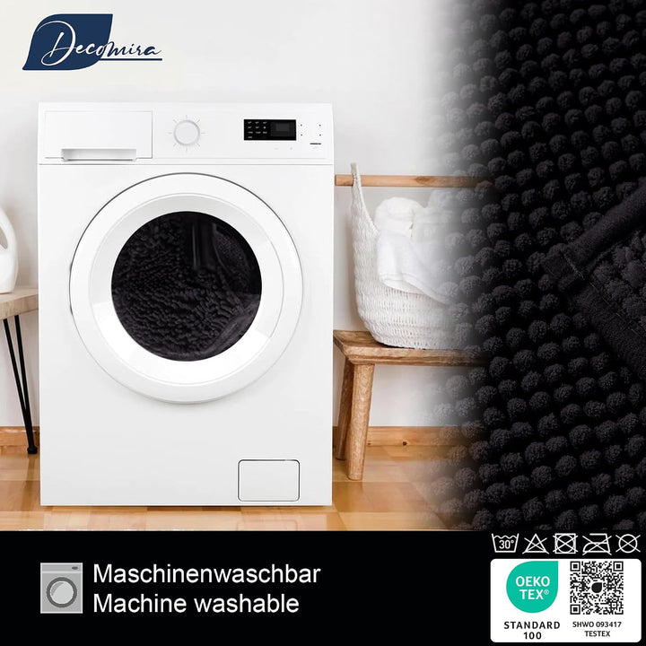 Badematte rutschfest | Als Badteppich Set kombinierbar | Badezimmer-Teppich Bad-Vorleger waschbar au