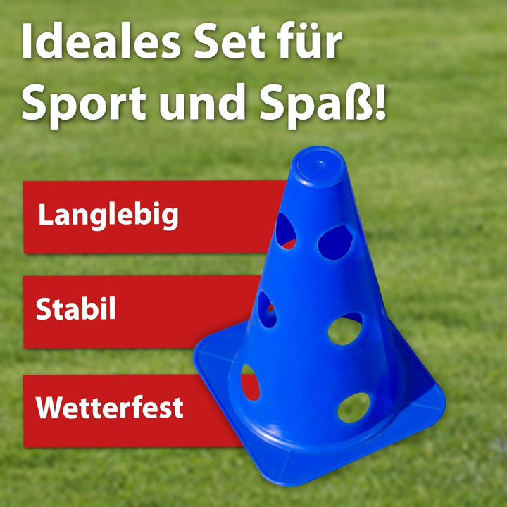 praktisches Steckhürdenset 2024 für Fussball, Hundesport, Pferdesport – Ideales Trainingszubehör, Fu