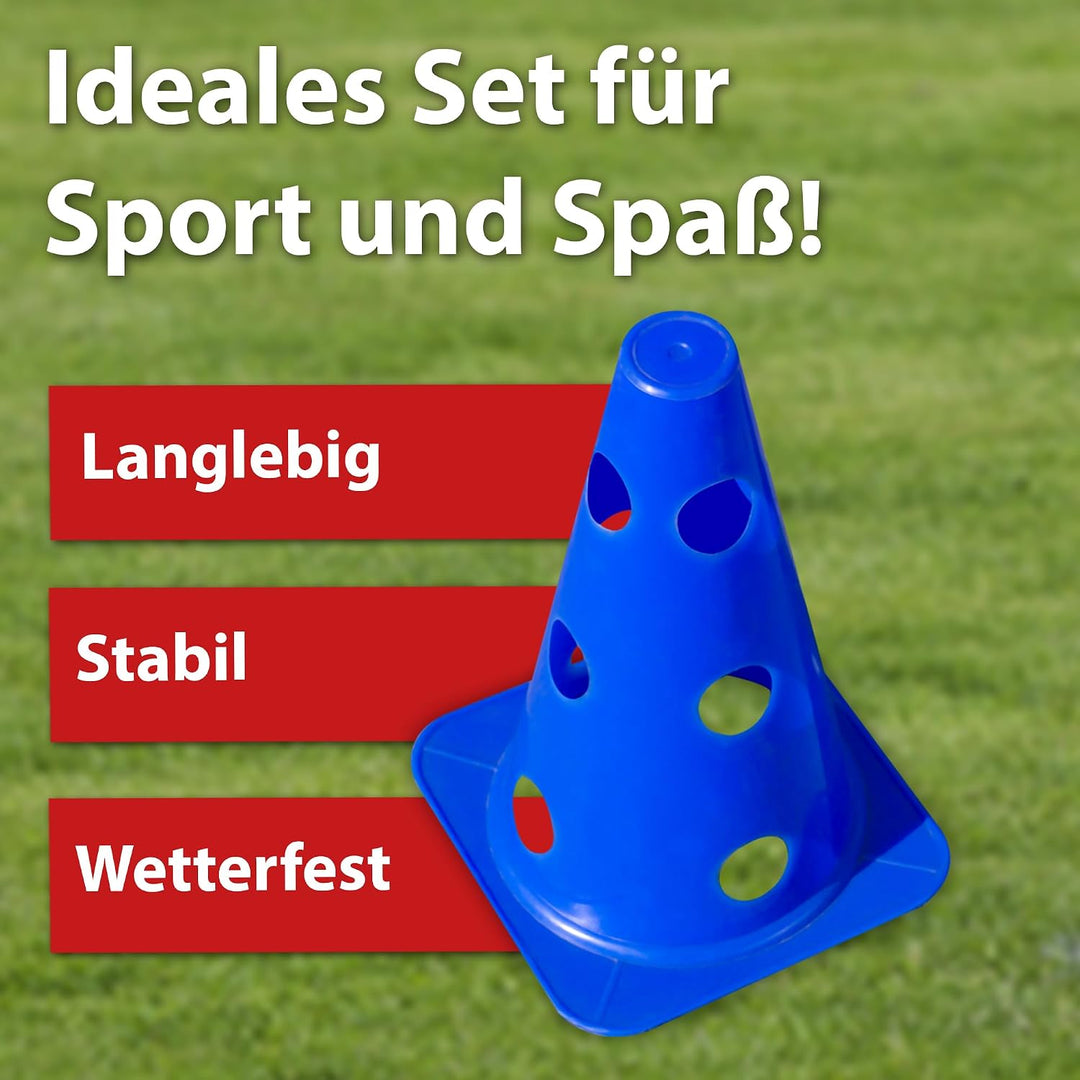 praktisches Steckhürdenset 2024 für Fussball, Hundesport, Pferdesport – Ideales Trainingszubehör, Fu