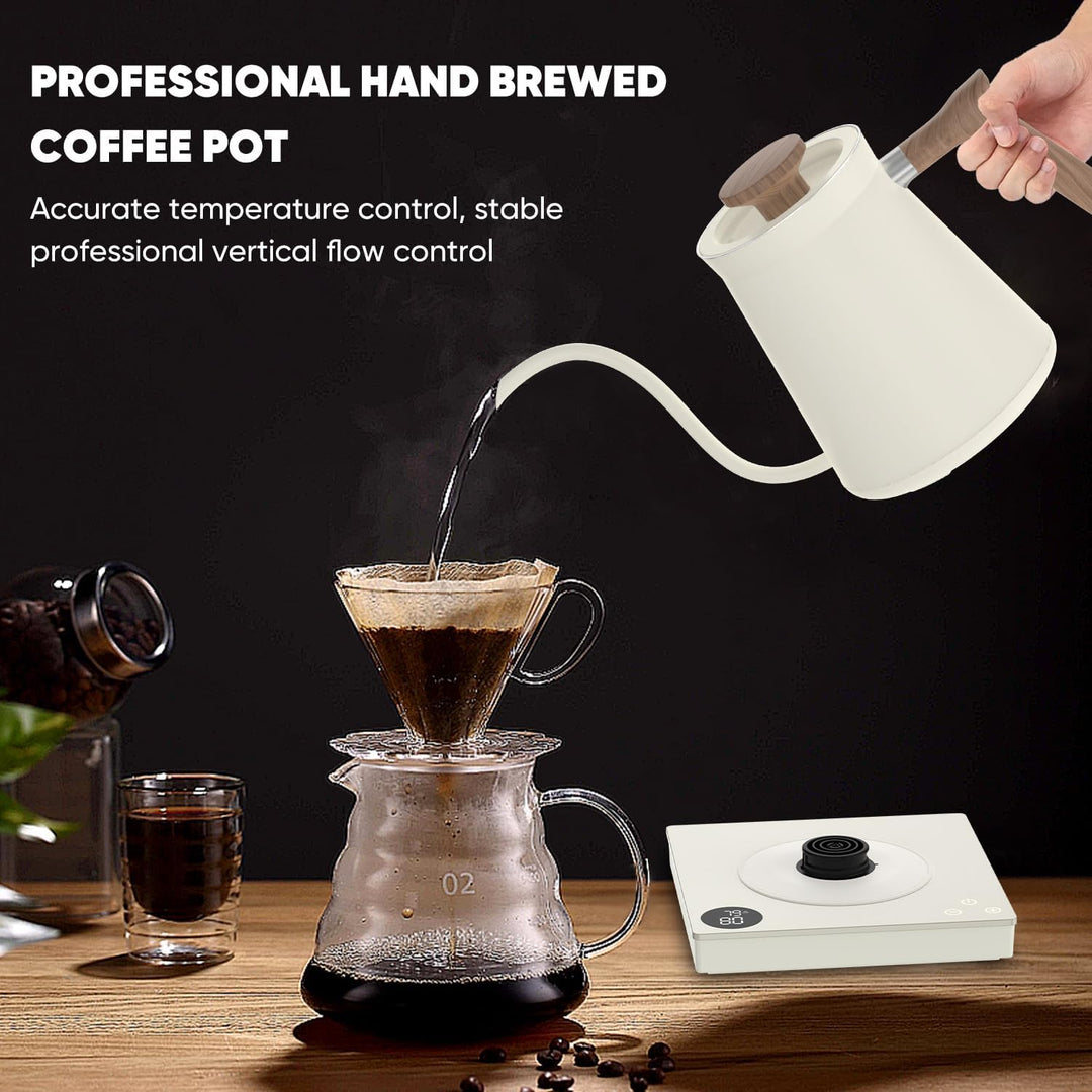 0.6L Schwanenhals Elektrischer Kaffee Wasserkocher mit 40~100℃ Temperatur Einstellbar, 1000W Schnell