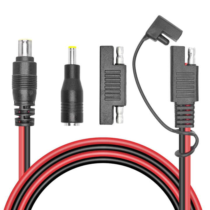RIIEYOCA DC 8 mm Stecker auf SAE Stecker Adapter 14 AWG Kabel, mit SAE Polaritätsumkehrung und DC 5,
