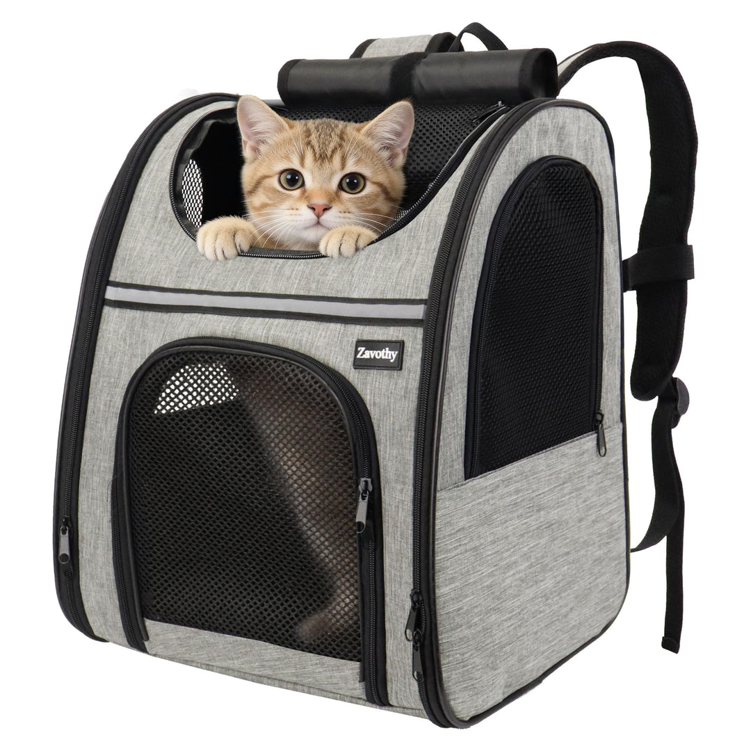 Zavothy Haustier Rucksack für Katzen und Hunde, Tragbar und Faltbar, mit Netzfenster und Gepolsterte