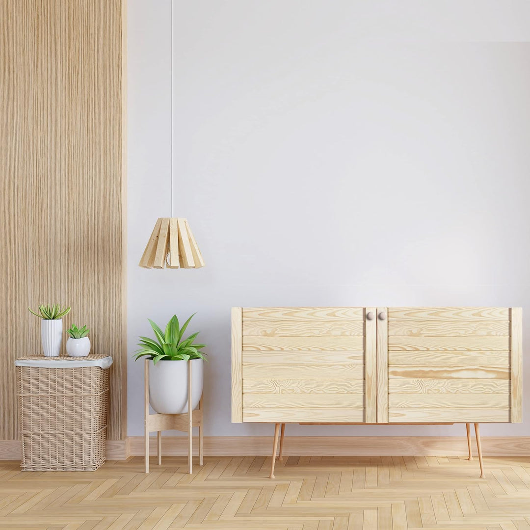 DecoMeister Lamellentür Holztür Natur mit geschlossenen Profilbretter 294x474 mm für Schränke, Regal