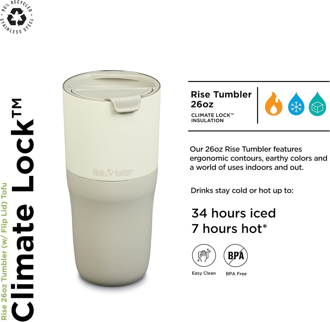 Klean Kanteen Rise 768ml Tumbler w/Flip Lid Tofu, Tofu