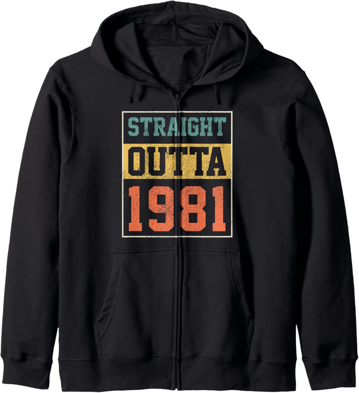 Straight Outta 1981 40. Geburtstag Lustig Geschenk Vintage Kapuzenjacke