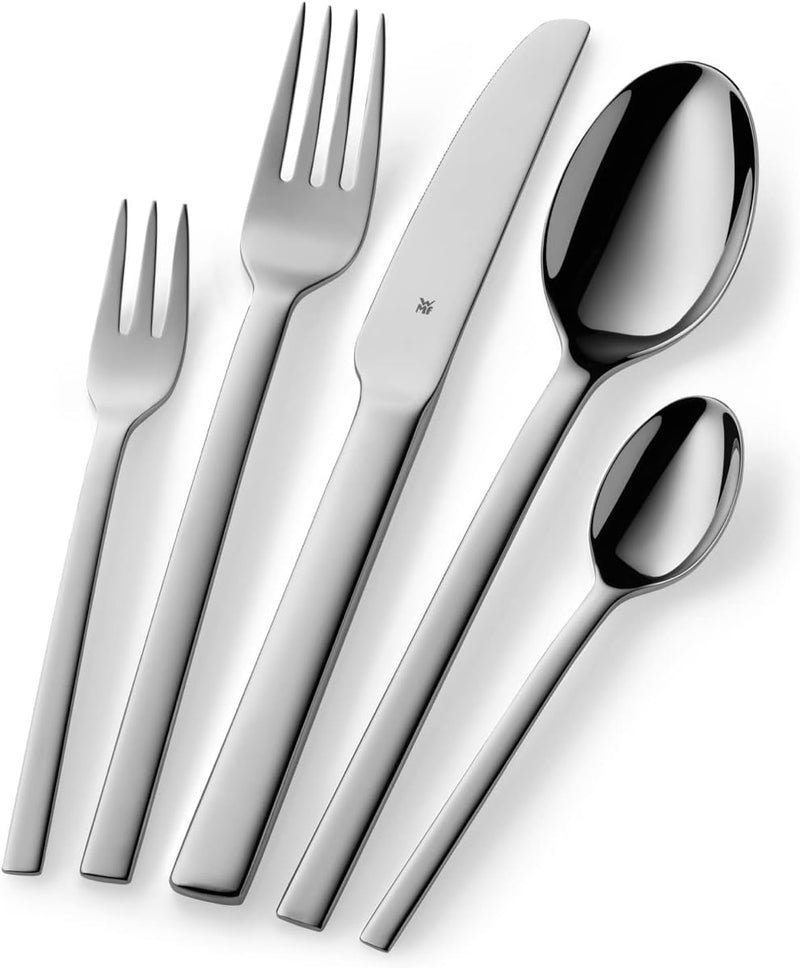 WMF Tavira Besteck Set 12 Personen, 60-teilig, Monobloc-Messer, Cromargan Edelstahl poliert, glänzen