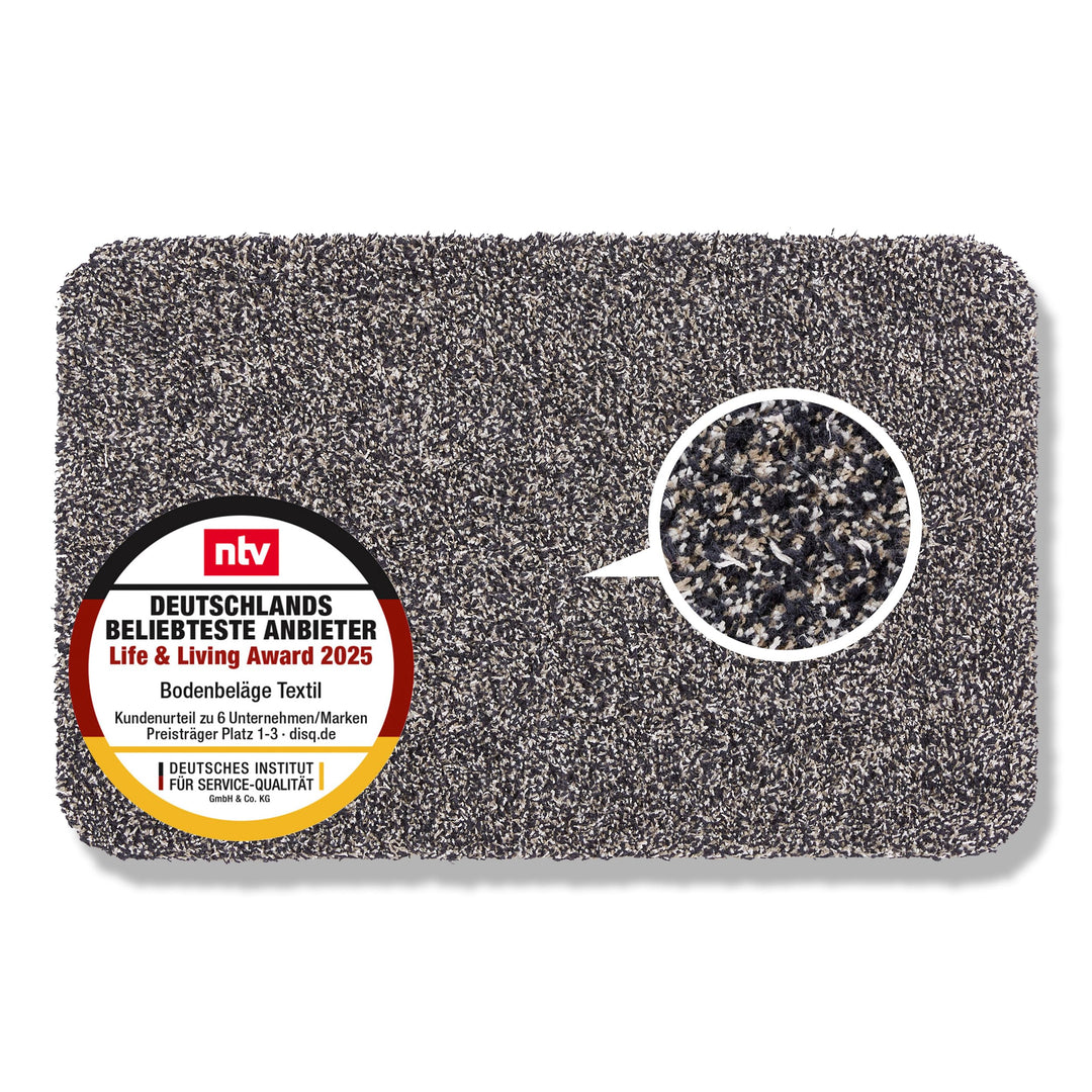 Schmutzfangmatte innen waschbar 40x60 cm – Sauberlaufmatte anthrazit 100% Baumwolle Türmatte - Entra